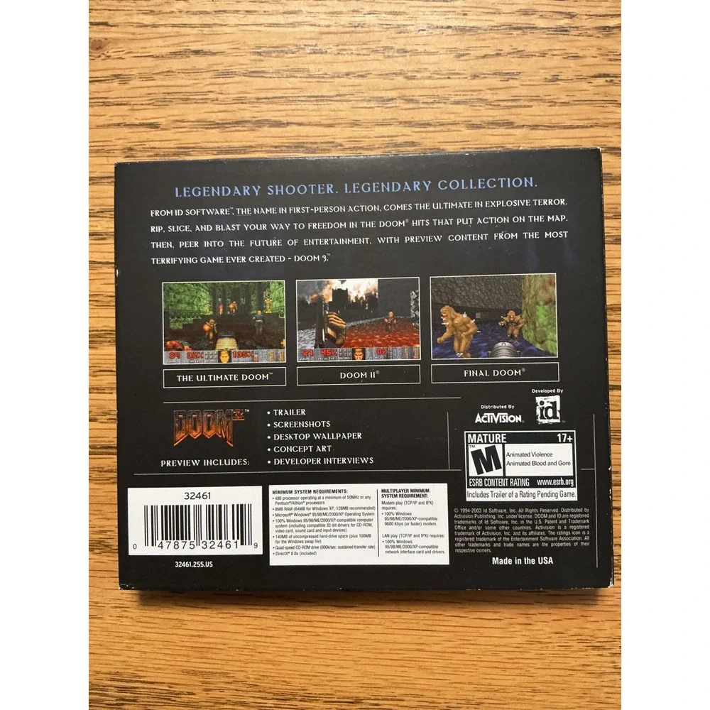 Doom Collector's Edition The Ultimate Doom Trilogy PC2003 Activision id Software